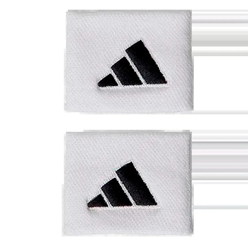 Adidas White Short Wristbands Large Logo (x2)