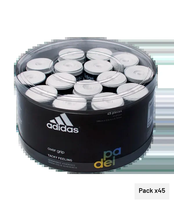 Adidas Perforated White Overgrips Drum (x45)