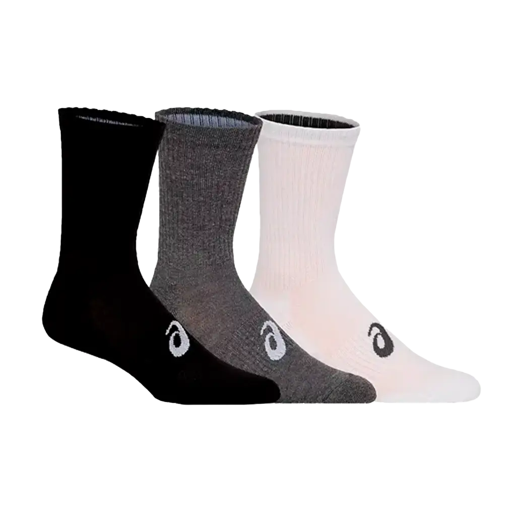 Asics Padel Calcetines Asics Crew (Pack x 3) Blanco / Negro / Gris