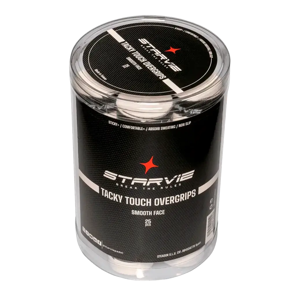 Star Vie Tambor Overgrips Starvie Tacky Touch Smooth Blanco (x25)
