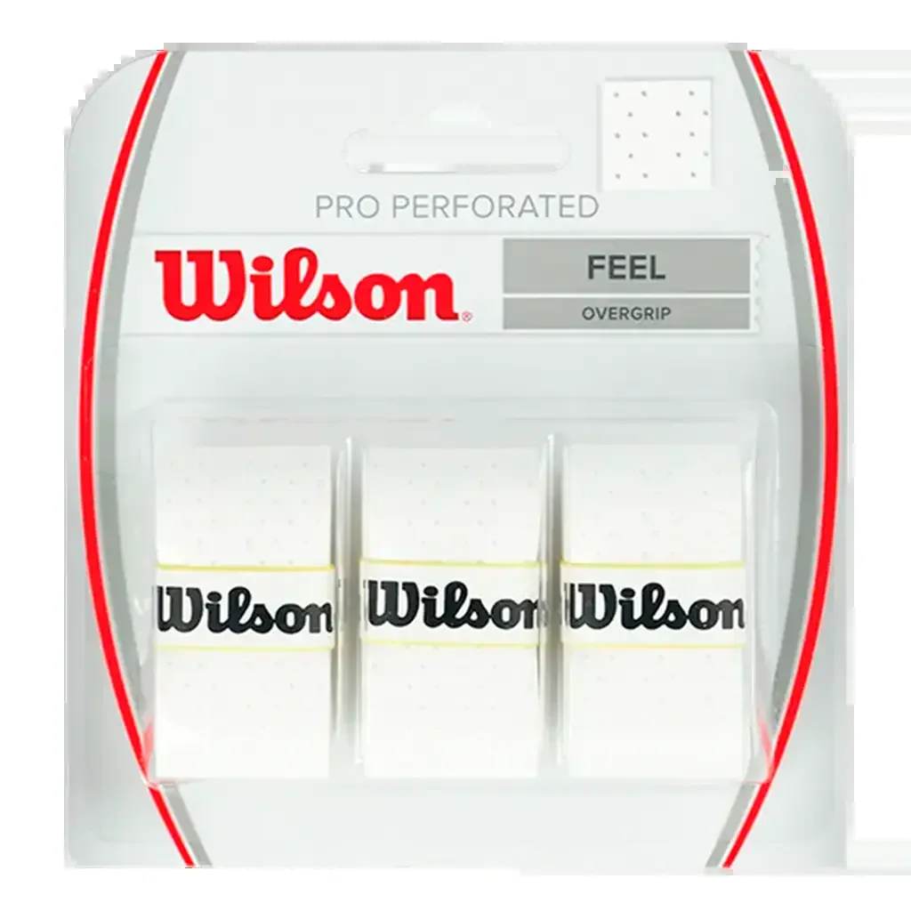Wilson Pro Perforated Feel White Overgrips (Pack x3)