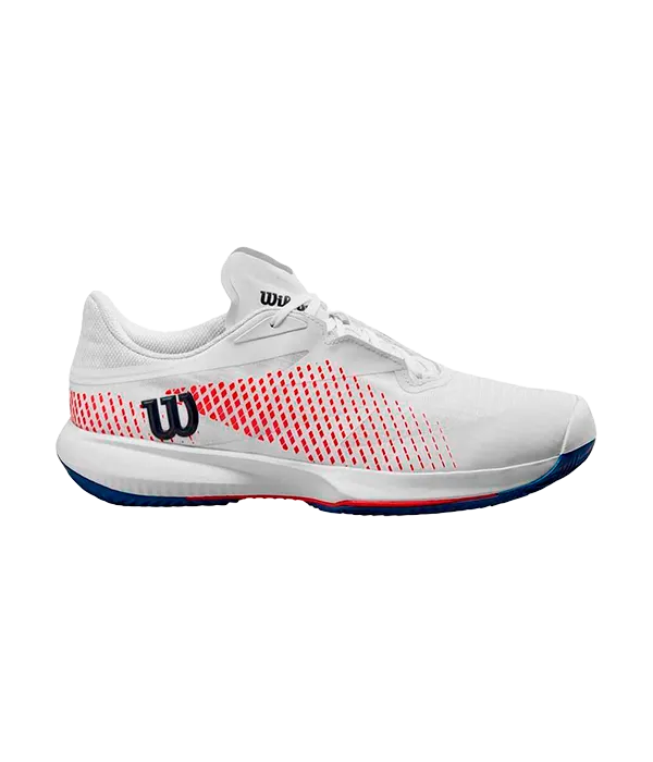 Wilson Kaos Swift 1.5 Clay 2024 White/DV Blue/Wilson Red Shoes